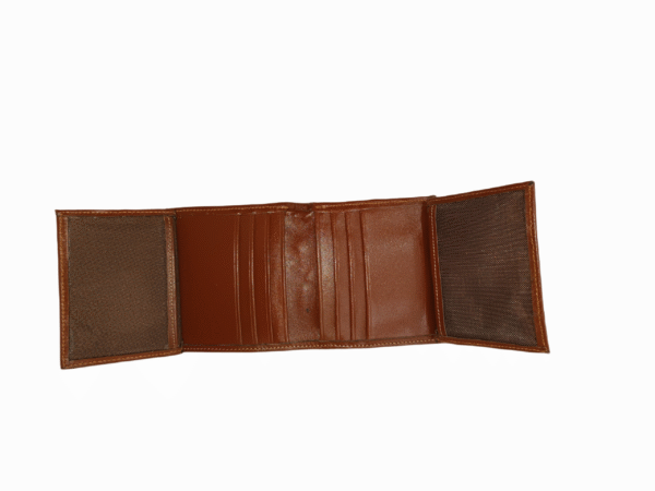 کیف پول کوچک چرم طبیعی طرح دار (قهوه ای)