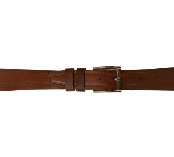 کمر بند چرم طبیعی - چرم گاوی (قهوه ای) - سگک آهنی