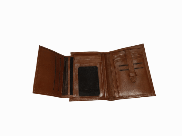 کیف پول مردانه سایز متوسط چرم طبیعی (قهوه ای)