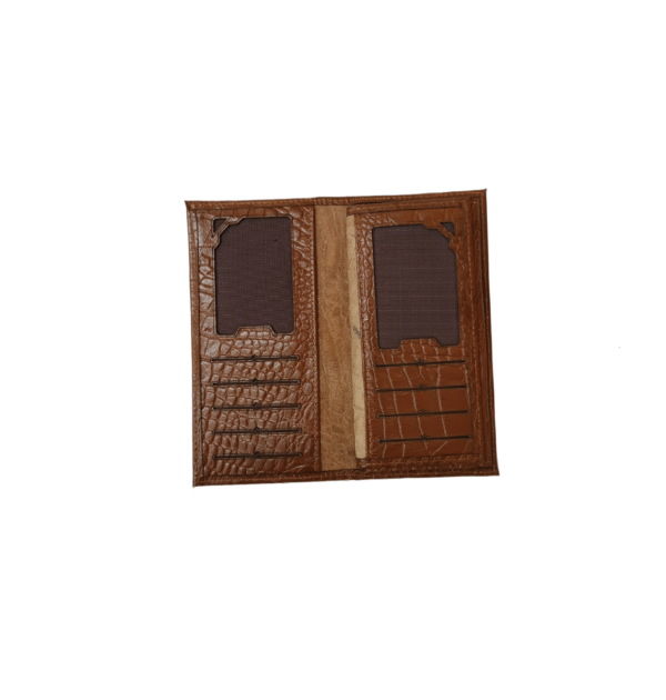 کیف پول مردانه بزرگ چرم طبیعی طرح کروکودیل