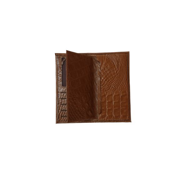 کیف پول مردانه بزرگ چرم طبیعی طرح کروکودیل
