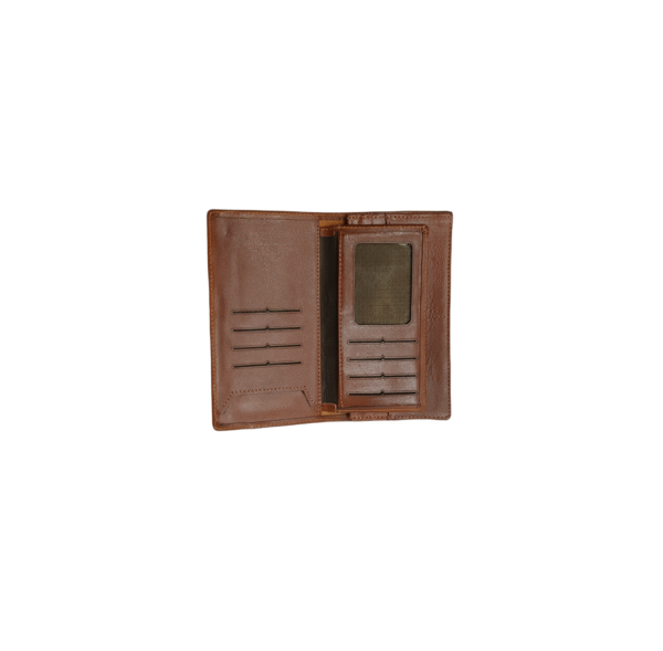 کیف پول مردانه چرمی طرح دار (قهوه ای)