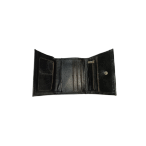 کیف پول کوچک چرم طبیعی مشکی - جعبه گردویی
