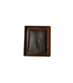 کیف پول کوچک چرم قهوه‌ای سوخته - جعبه فندوقی