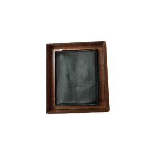 کیف پول چرمی کوچک مشکی - جعبه فندوقی